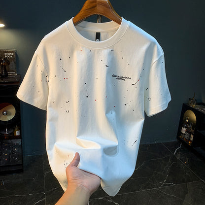 Trendy Splash-ink T-shirt Short-sleeved Men