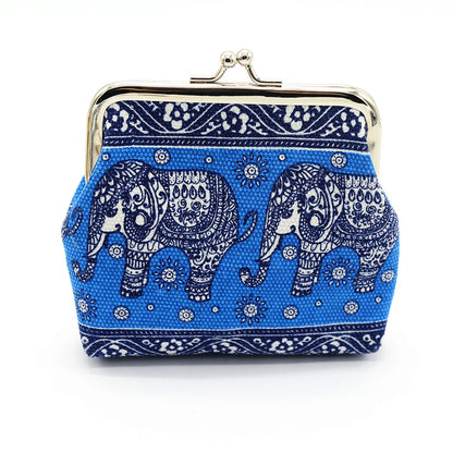 New national wind zero wallet canvas stamp coin package for lady elephant small wallet wholesale