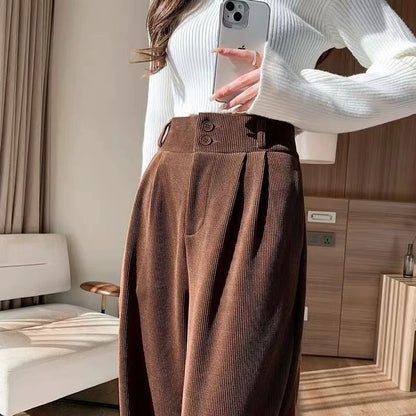 Chenille Fleece Wide-leg Pants Women