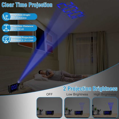 Celestial Projection: 180° Rotatable Laser Display & Radio