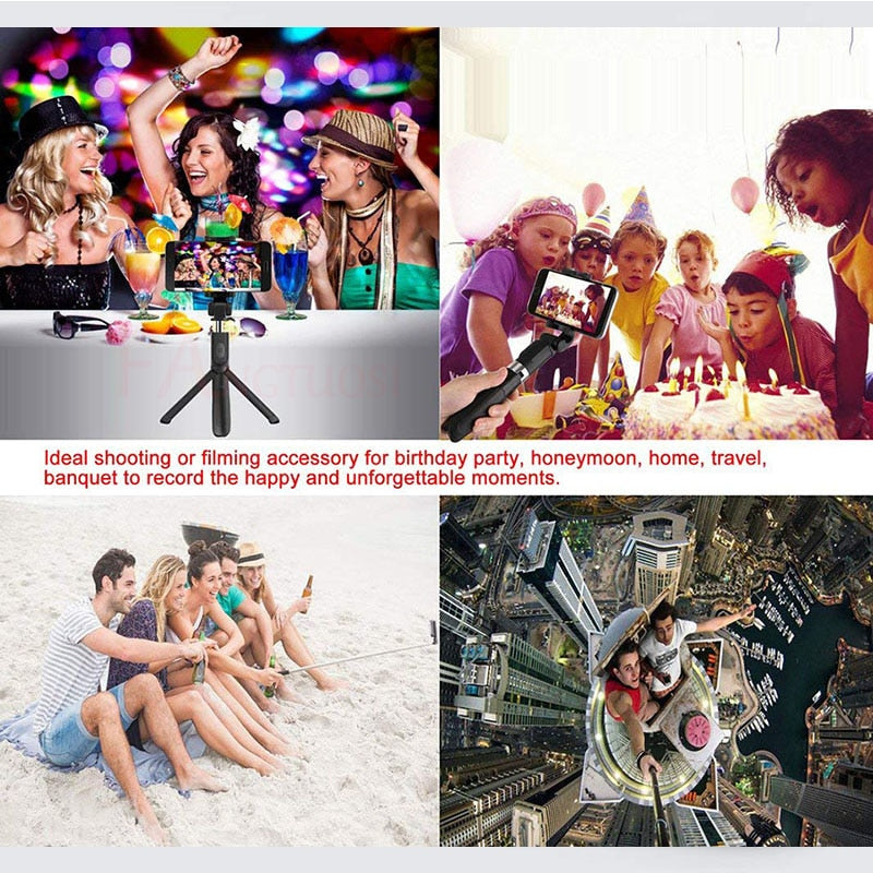 Bluetooth Selfie Stick Tripod | Universal 360° Foldable Live Streaming Bracket for Smartphones