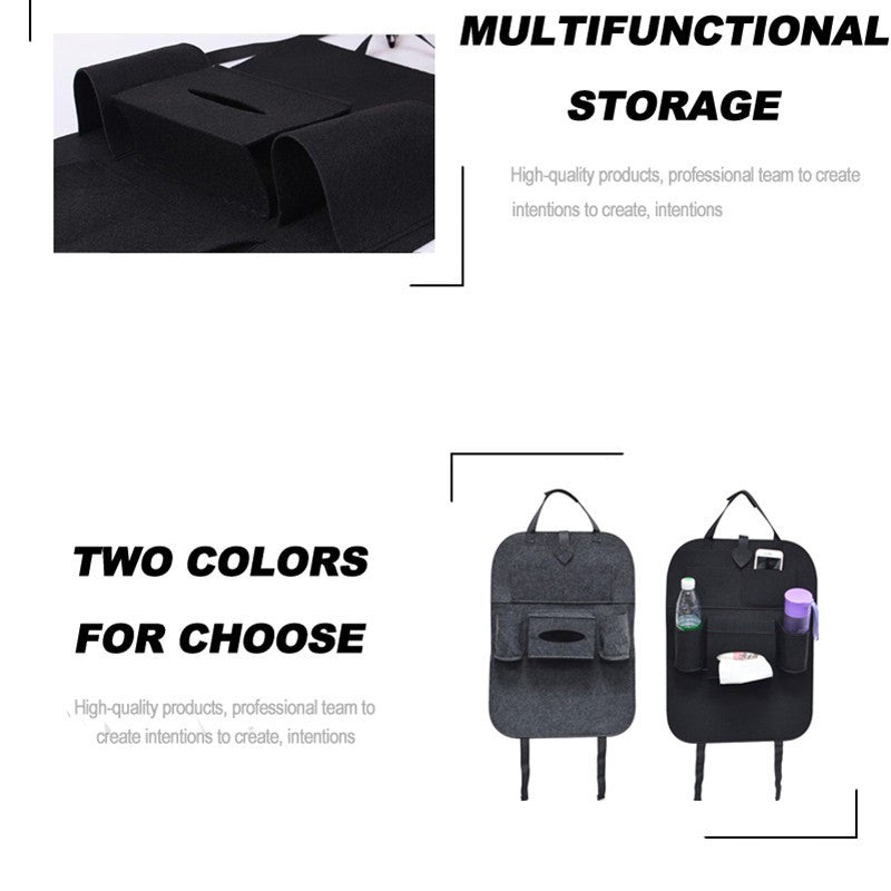 Multi-Pocket Auto Seat Back Organizer | Car Storage Bag for Headrest & Console