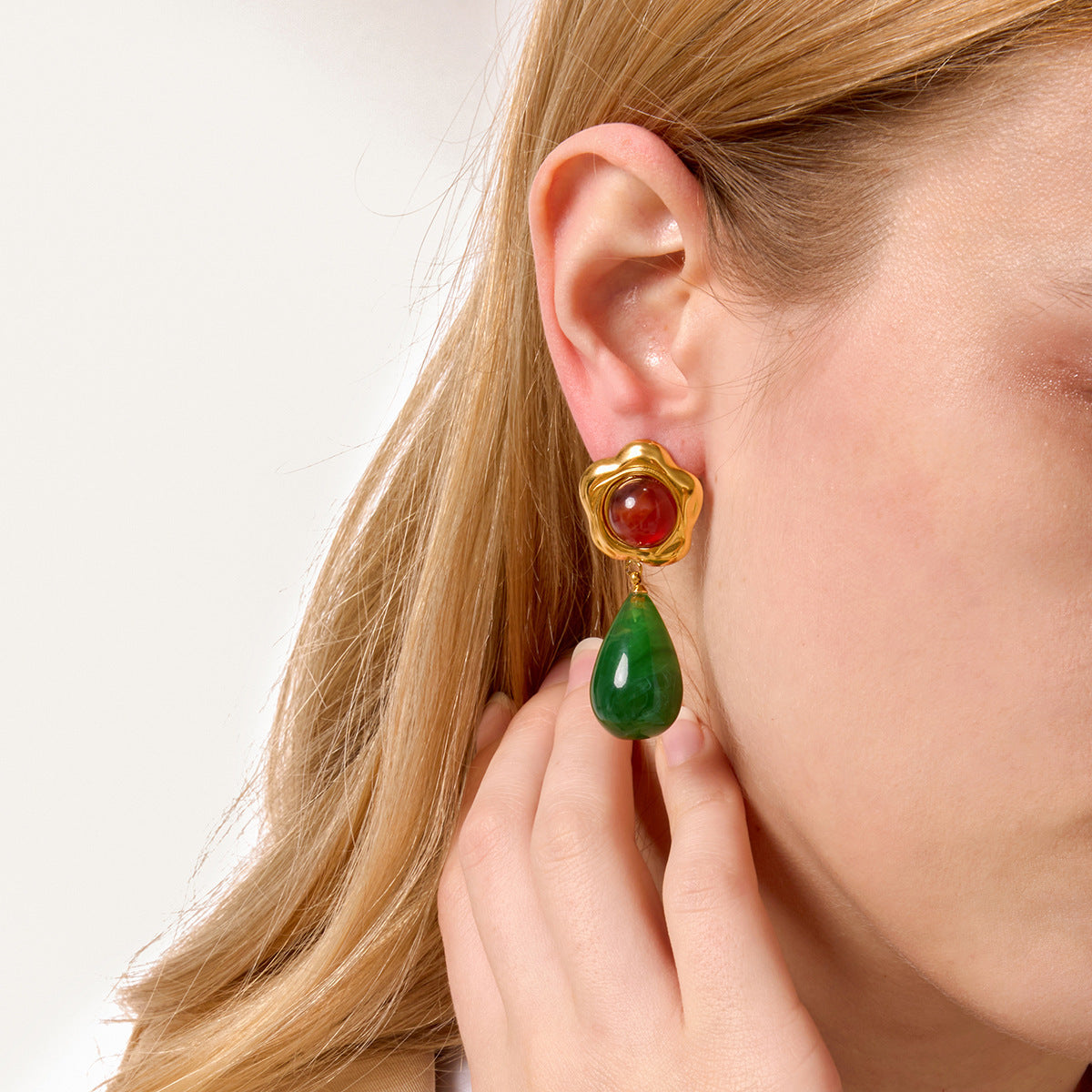 Resin Earrings Light Luxury High-grade Special-interest Design