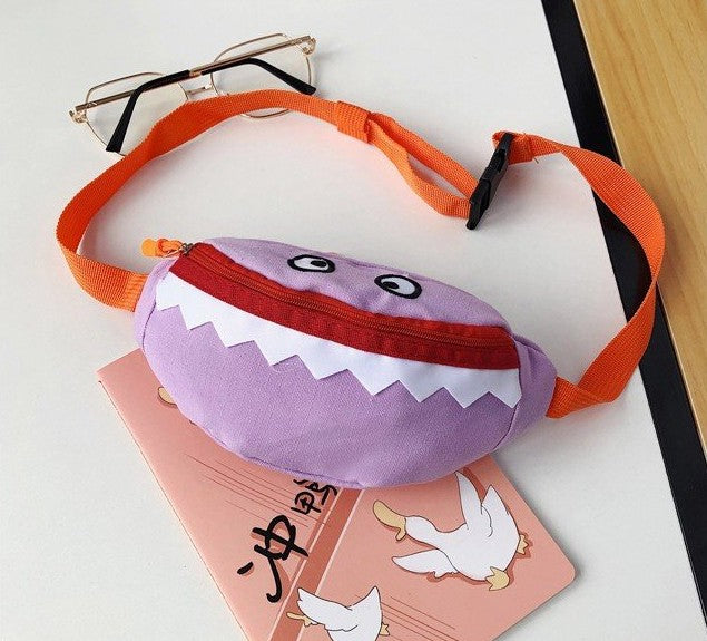 Canvas Artisan: Embroidered Cartoon Canvas Crossbody Bag