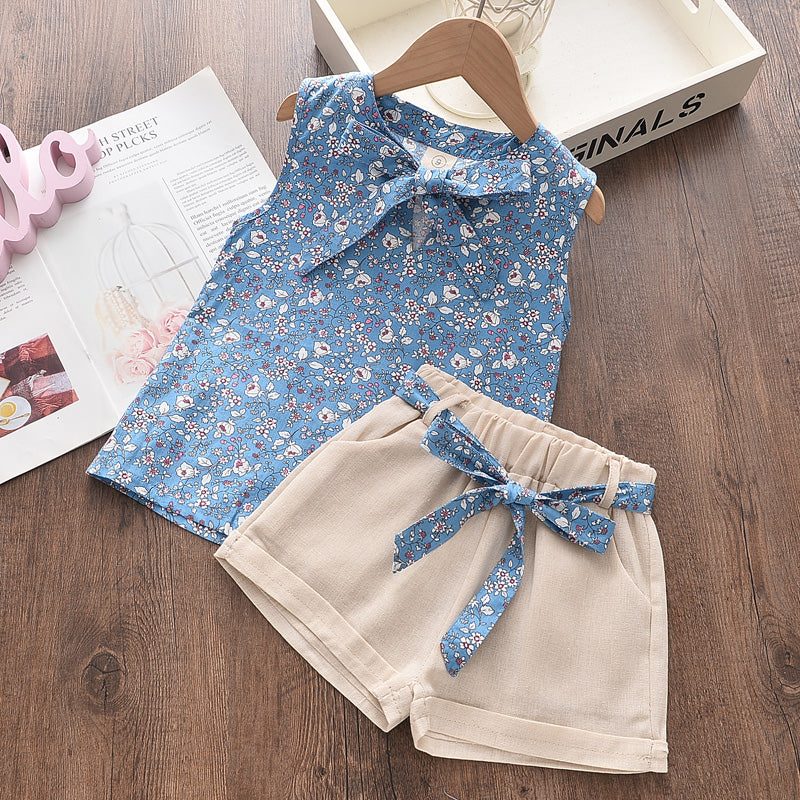 Azure Chiffon: Cool Girl Sling Two-Piece & Sun Hat Set
