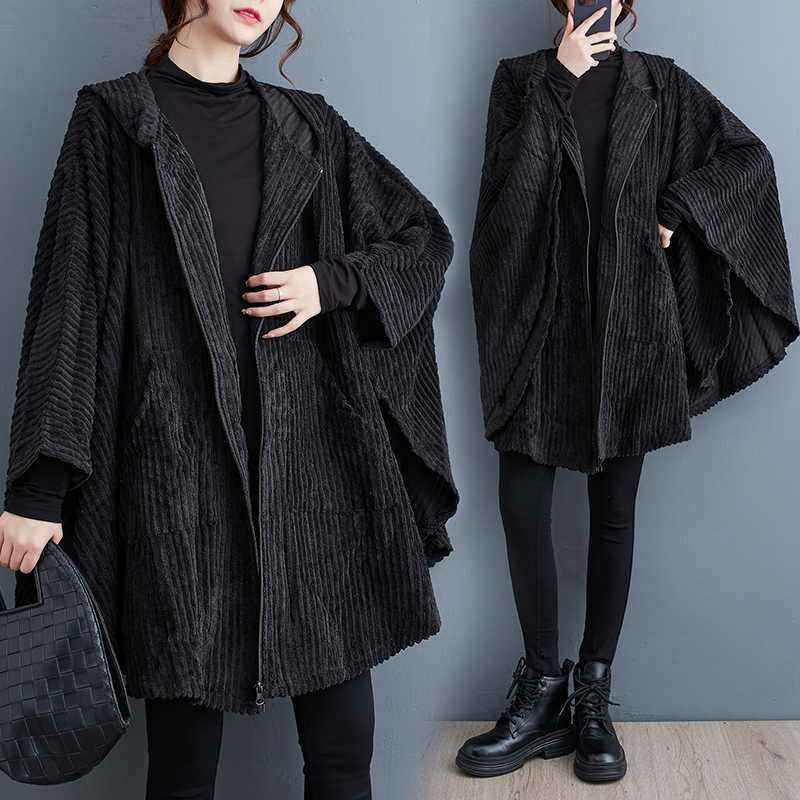 Corduroy Batwing Shirt All-matchloose Coat