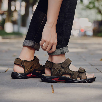 Roman Heritage: Outdoor Leather Roman-Style Sandals