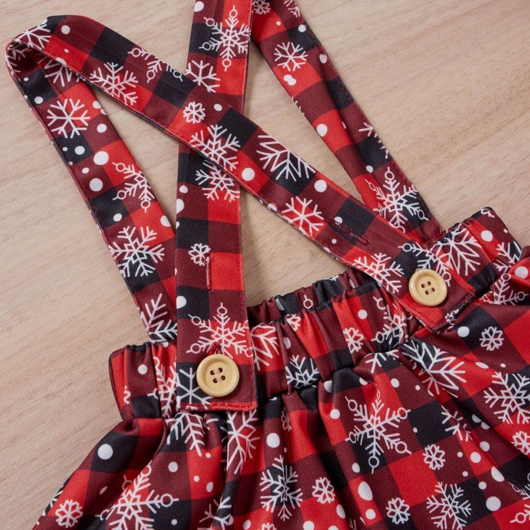 The Yuletide Skirt: Christmas Print Tee & Plaid Skirt Set