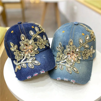 European And American Style Casual All-match Gold Silk Flower Cowboy Hat