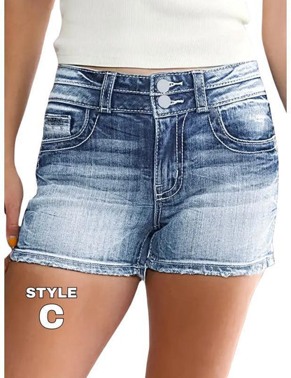 Generation AliExpress Amazon Cross-border New Arrival Men's Shorts Embroidered Details Frayed Retro Style