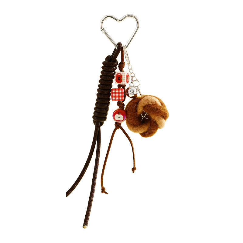 Felt Bread Keychain Accessories Schoolbag Pendant Small Jewelry