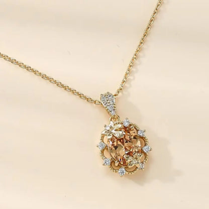 High-grade Red Maple Leaf Earrings Necklace Elegance Retro Simple