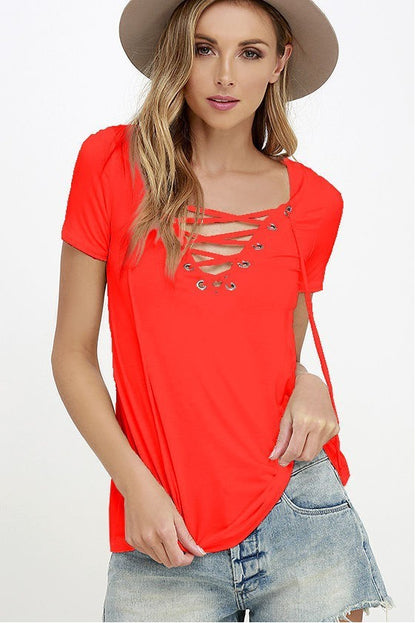Women's Fashion Casual Solid Color Short-sleeved Tops