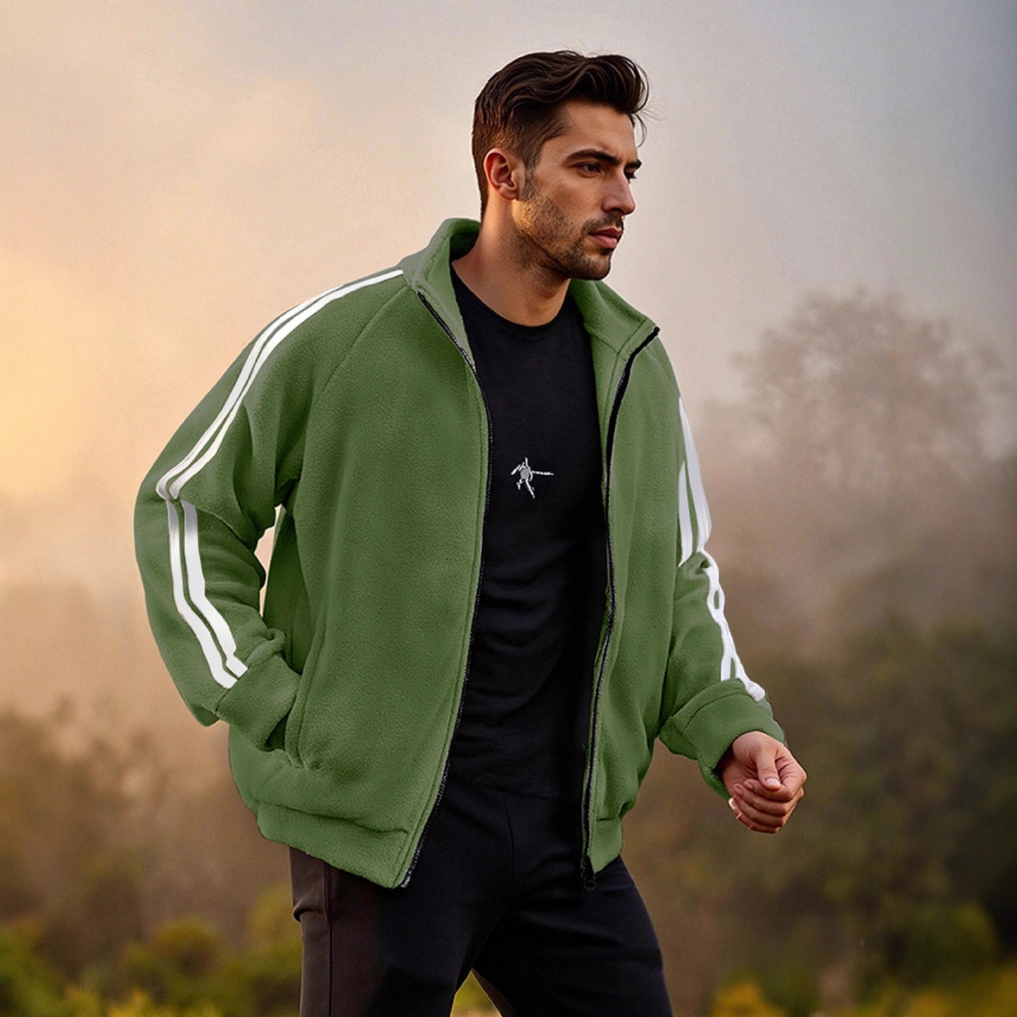 Street-Chic Versatile Zippered Fleece Jacket