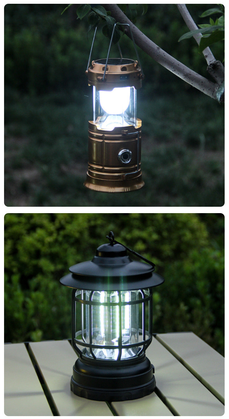 Outdoor Lamp Retro Revolving Lantern Camping Tent Lamp Camping Lamp Rechargeable Portable Lamp Atmosphere Lamp
