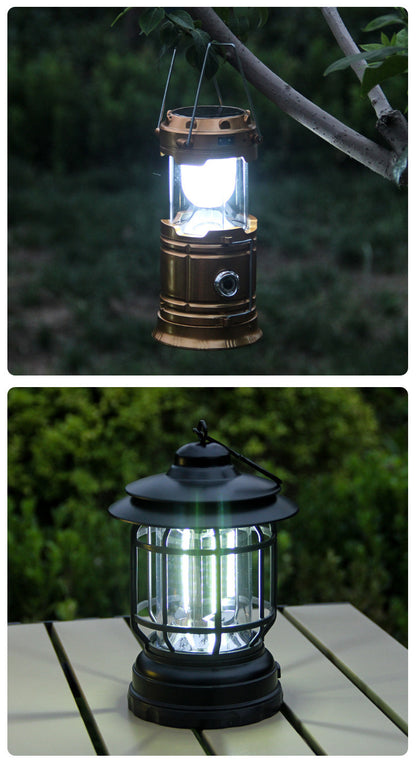 Outdoor Lamp Retro Revolving Lantern Camping Tent Lamp Camping Lamp Rechargeable Portable Lamp Atmosphere Lamp