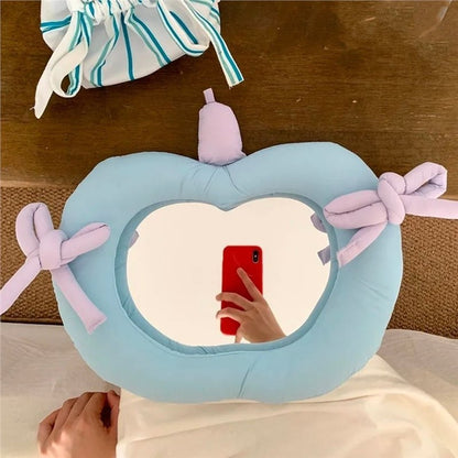 INS Korean-style Pillow Cotton-filled Fabric Home Decoration Mirror Wall Decoration Cosmetic Mirror