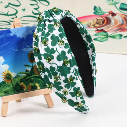 Knotted Irish St Patrick's Day Rhinestone-encrusted Headband