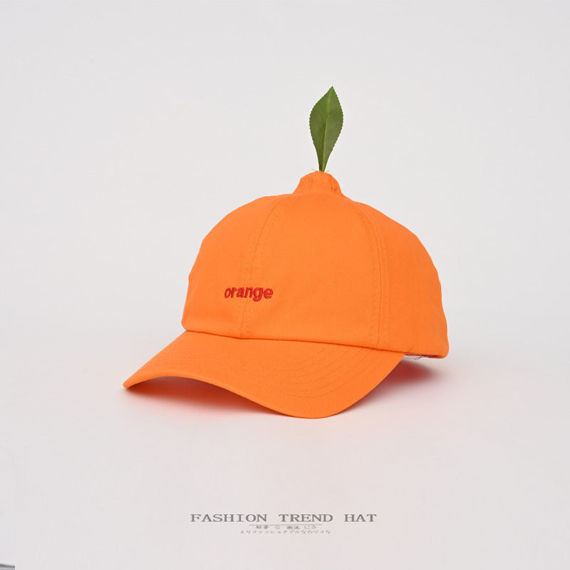 Cute Funny Tangerine Baseball Cap Female Spring And Summer Travel Photo
