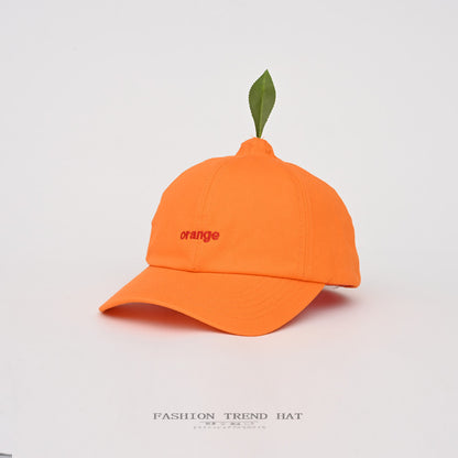 Cute Funny Tangerine Baseball Cap Female Spring And Summer Travel Photo