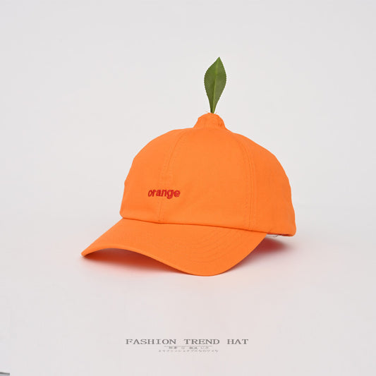 Cute Funny Tangerine Baseball Cap Female Spring And Summer Travel Photo