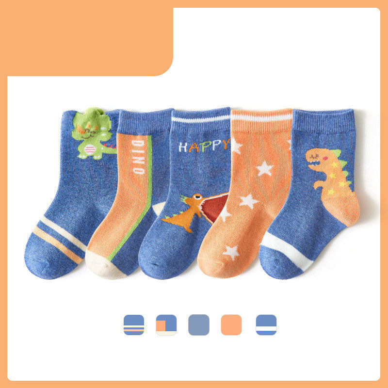 The Celestial Sock: Five-Pointed Star & Dinosaur Fashion Socks