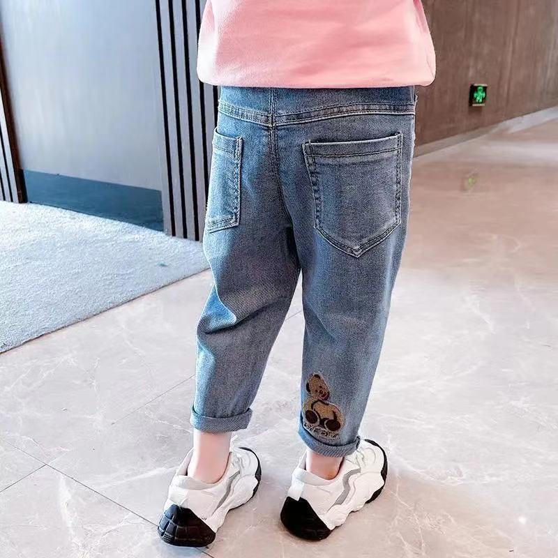 Spring Autumn Casual Girls Jeans Fashionable Trousers Playful Elegance