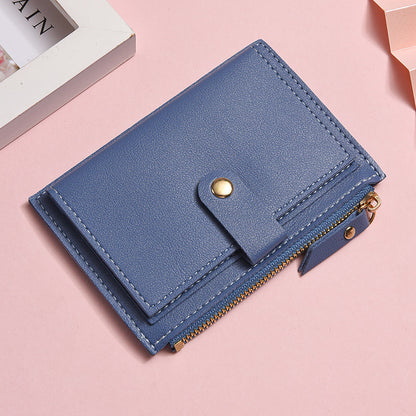 Multi Slot Student Short Zipper Coin Purse