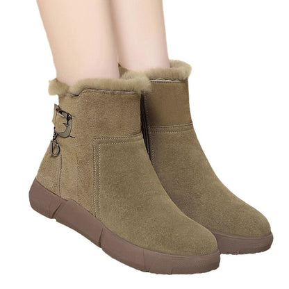 Large Size Snow Boots New Fur Integrated Comfortable Thickened Warm