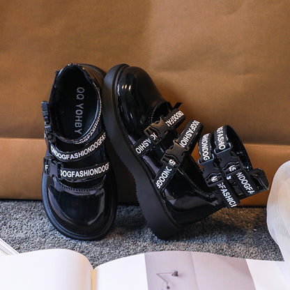 Korean Girl Middle Cut Leather Boots