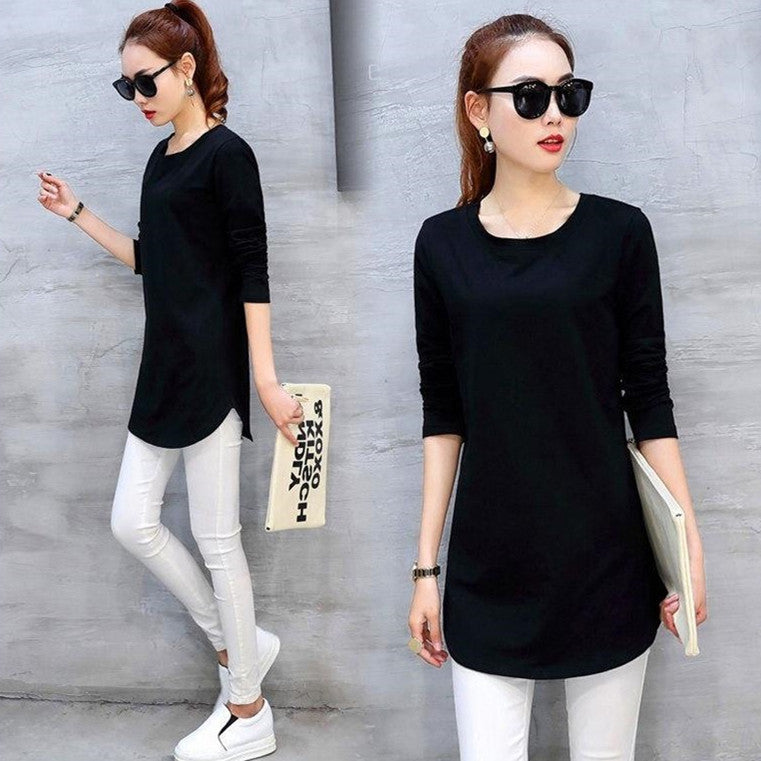 Casual Slim Solid Color Top Bottoming Shirt