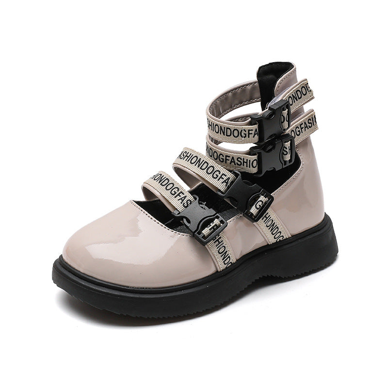 Korean Girl Middle Cut Leather Boots