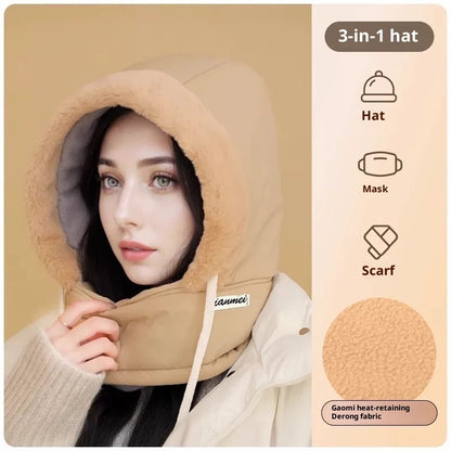 Cold-proof Ushanka Thick Mask Integrated Wind-proof Cap
