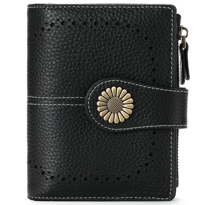 Fashion Women's Short Oil Wax Leather Coin Purse