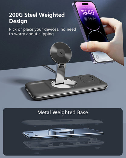 MagFold Desk: Adjustable Magnetic Charging Bracket & Desktop Dock