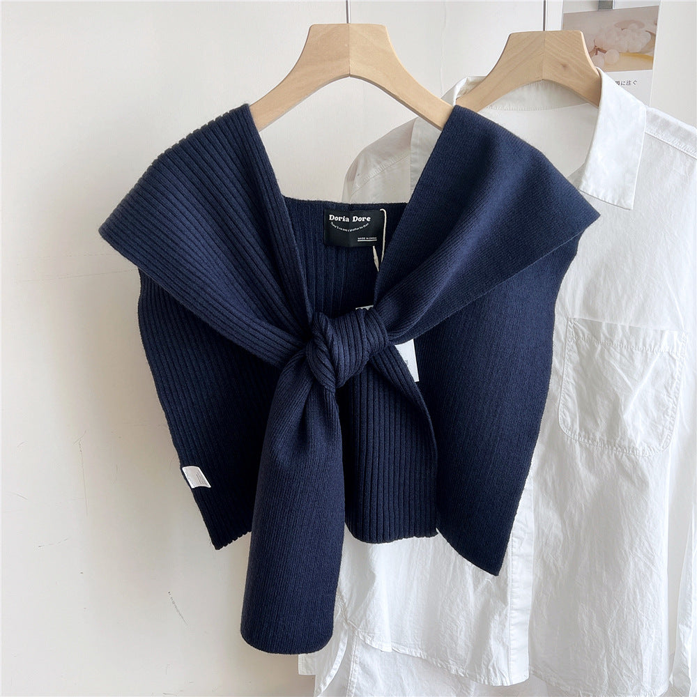 Air-conditioned Room Shoulder Pad Internet Celebrity Knotted Shirt Women's Scarf