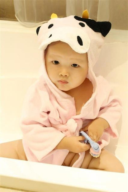 Hooded Baby Bath Towel & Robe | Soft Cotton Cartoon Animal Bathrobe for Infants & Toddlers