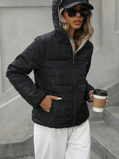 Cashmere Casual Jacket Plaid Cotton-padded Jacket For Women