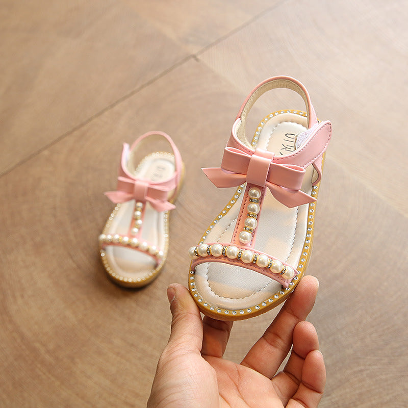 Girls' Summer New Princess Pearl Sandals
