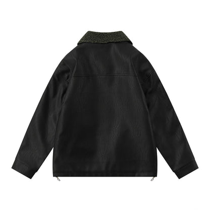American Retro Autumn Winter Mens Loose Warm PU Leather Jacket Heritage Comfort
