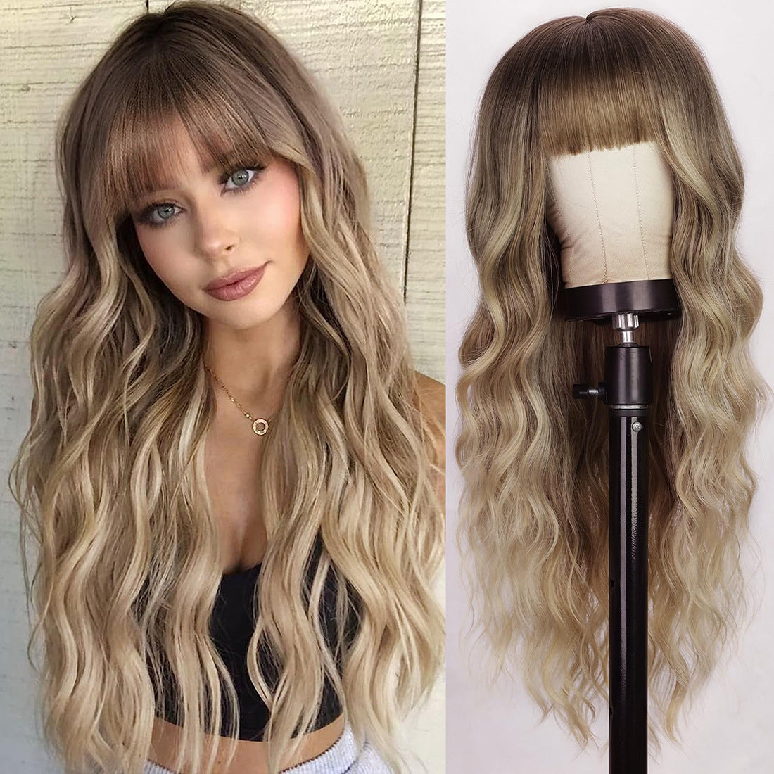 Fashion Air Bangs Long Curly Wig