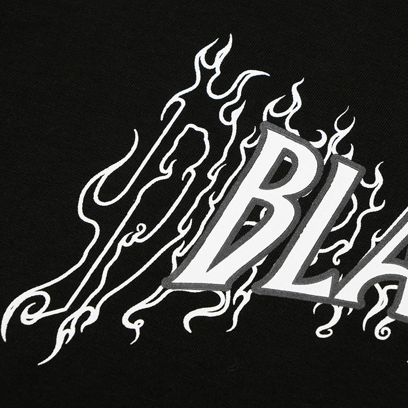 Creative Letters Flame Print T-shirt Men