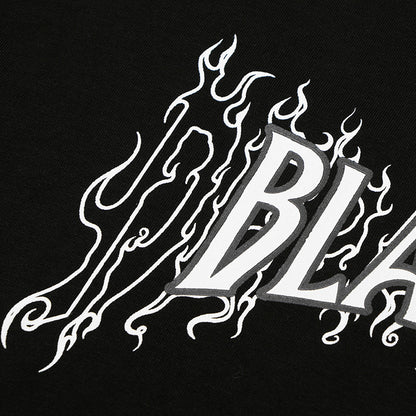Creative Letters Flame Print T-shirt Men