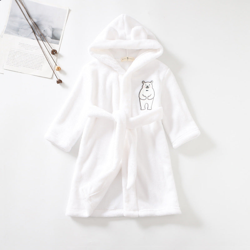 The Hooded Flannel: Boys’ Home Wear Bathrobe