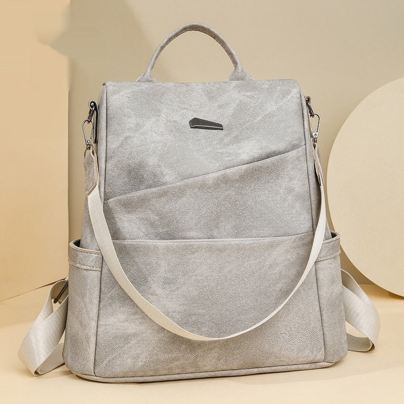 Women's Soft Leather Backpack Bag Leisure Commute Simple Travel Schoolbag