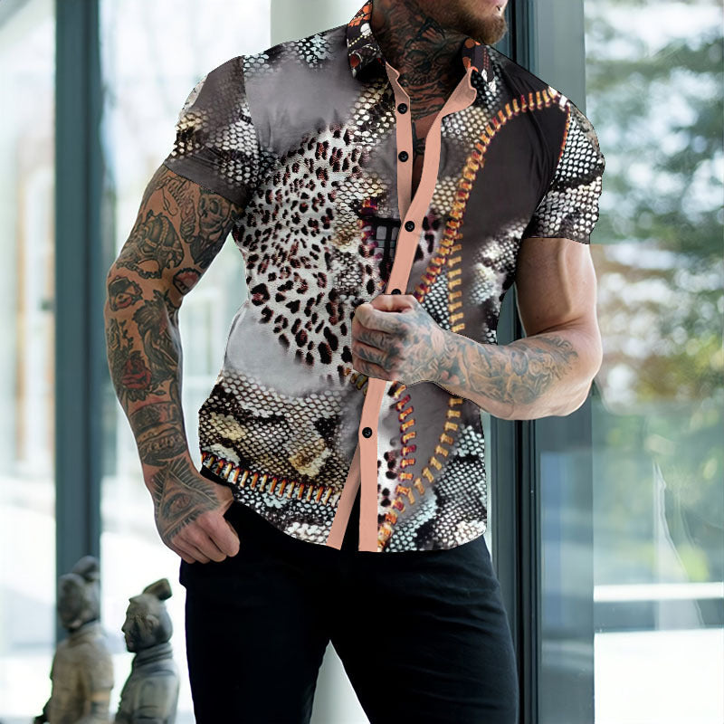 Vibrant Summer Beach Graphic Print Casual Shirt