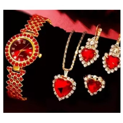 Watch Colorful Crystals Quartz Jewelry Suit