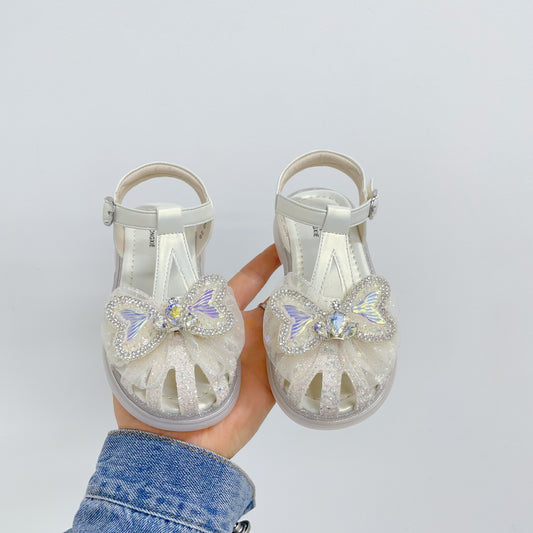 Sweet Western Style Mermaid Tail Bowknot Baby Hollow Out Bird's Nest Sandal