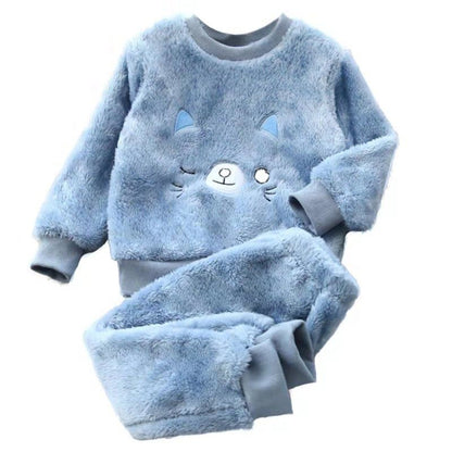 The Thickened Plush: Coral Fleece Children’s Home Clothes