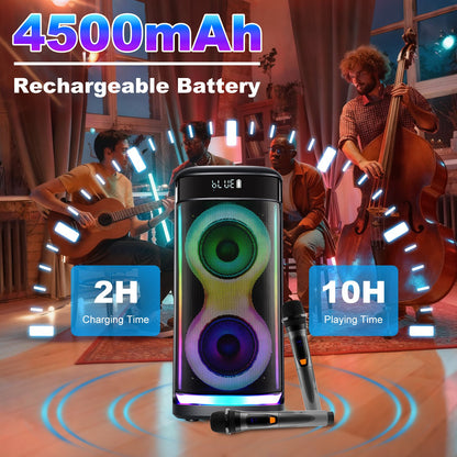 The Arena Pro: Party Speaker with LED & Wireless Mic